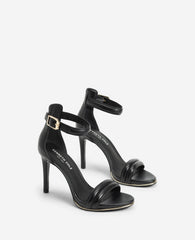 Brooke Ankle Strap Heeled Sandal Black