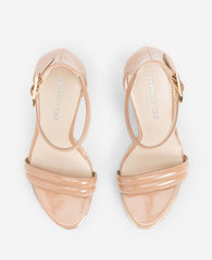 Brooke Ankle Strap Heeled Sandal Buff
