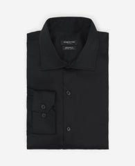 Regular-Fit Button-Down Stretch Dress Shirt with TEK FIT Black