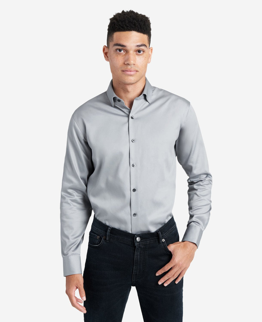 Regular-Fit Button-Down Stretch Dress Shirt with TEK FIT Flint
