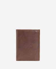 Crunch Leather Slimfold Wallet Brown