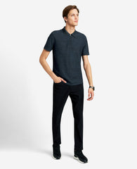 Zip-Up Knit Polo Navy