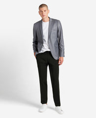 Modern-Fit Micro Check Stretch Trouser Black