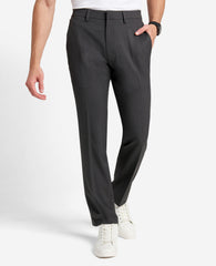 Modern-Fit Micro Check Stretch Trouser Charcoal