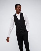 Kenneth Cole Reaction Ready Flex Slim-Fit Suit Separate Vest Black