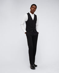 Kenneth Cole Reaction Ready Flex Slim-Fit Suit Separate Vest Black