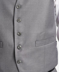 Kenneth Cole Reaction Ready Flex Slim-Fit Suit Separate Vest Light Grey