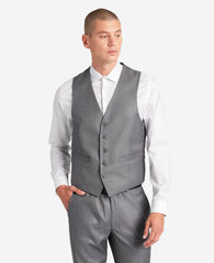 Kenneth Cole Reaction Ready Flex Slim-Fit Suit Separate Vest Light Grey