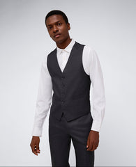 Kenneth Cole Reaction Ready Flex Slim-Fit Suit Separate Vest Gunmetal
