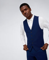 Kenneth Cole Reaction Ready Flex Slim-Fit Suit Separate Vest Bright Blue