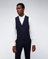 Kenneth Cole Reaction Ready Flex Slim-Fit Suit Separate Vest Navy