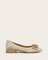 GENTLE SOULS - Atlas Suede Bow Flat Mushroom