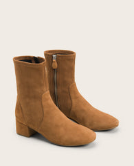 GENTLE SOULS - Ella Micro Suede Stretch Bootie Cognac
