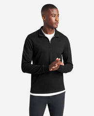 Kenneth Cole Sport Quarter-Zip Knit Pullover Black