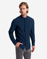 Long Sleeve Button Down Sport Shirt Navy