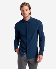Long Sleeve Button Down Sport Shirt Navy
