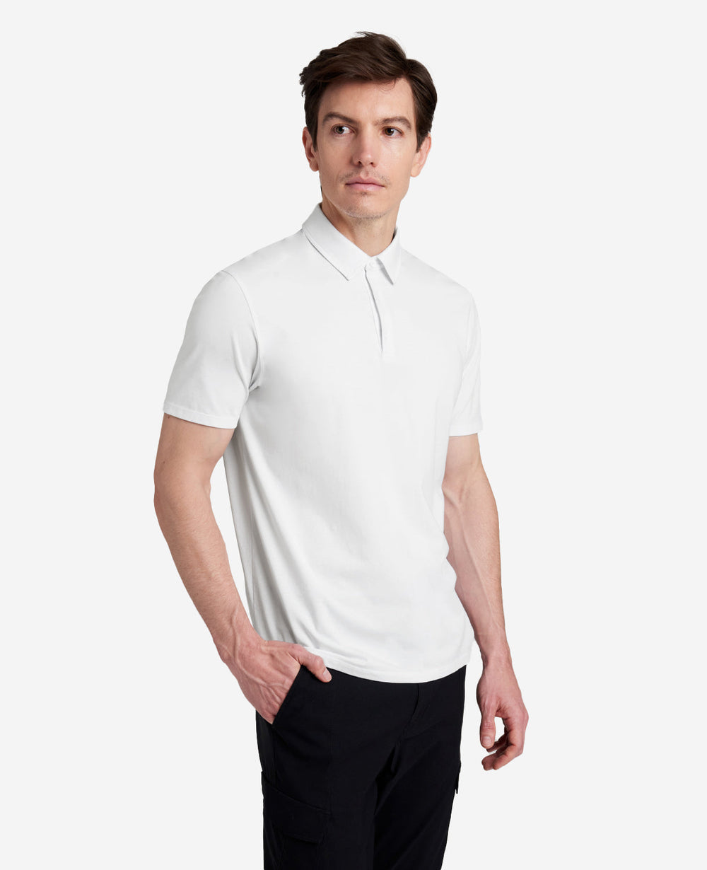 Performance Button Polo White