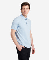 Performance Button Polo Light Blue