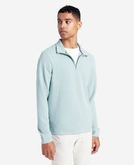 Quarter-Zip Knit Pullover Faded Blue