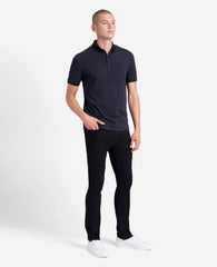 Colorblock Collar Solid Short Sleeve Polo Navy