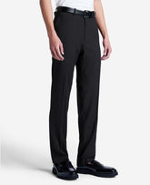 Stretch Mini Grid Slim-Fit TECHNI-COLE Dress Pant Black