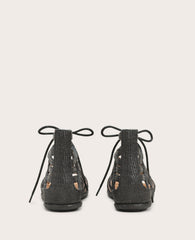 GENTLE SOULS - Break My Heart Gladiator Sandal Black Raffia