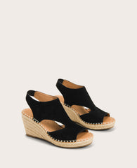 GENTLE SOULS - Cody Suede Esparille Wedge Black