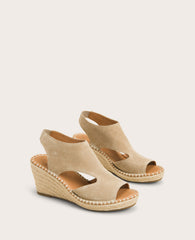 GENTLE SOULS - Cody Suede Espadrille Wedge Mushroom Suede