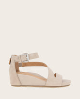 GENTLE SOULS - Gwen Nubuck Wedge Sandal Mushroom Nubuck