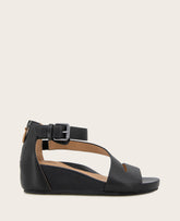 GENTLE SOULS - Gwen Leather Wedge Sandal Black