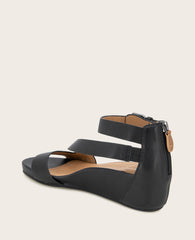 GENTLE SOULS - Gwen Leather Wedge Sandal Black