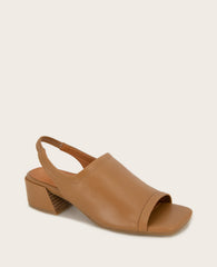 GENTLE SOULS - Penny Block Heel Slingback Sandal Camel