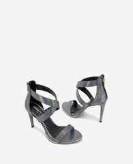 Brooke Cross Strap Heeled Sandal Black/Multi Micro