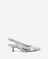 Martha Metallic Slingback Kitten Heel Silver