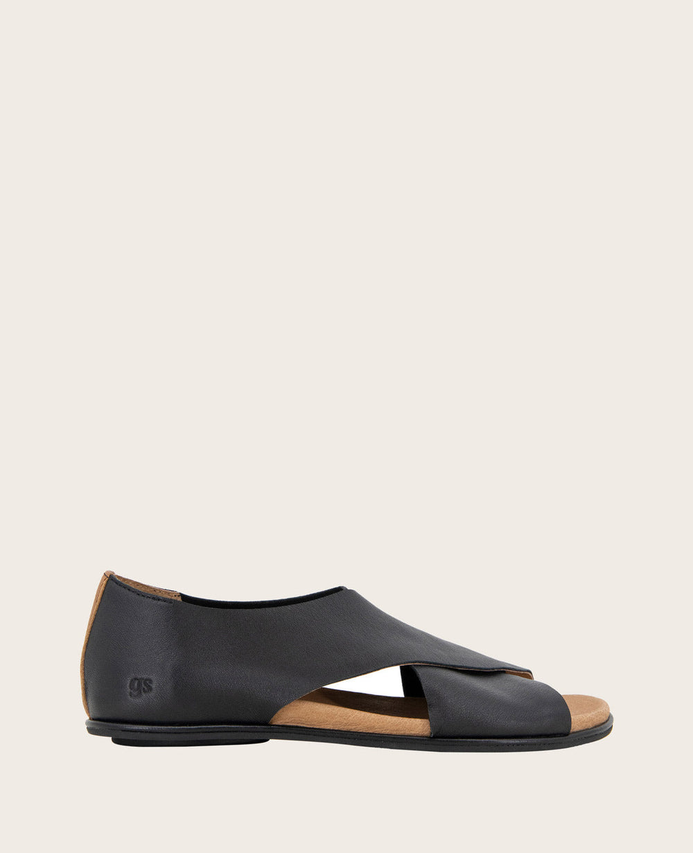 GENTLE SOULS - Laniey X-Band Leather Sandal Black