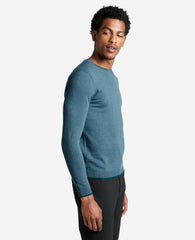 Crew Neck Sweater with Tipping Details Navy