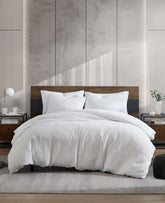 Reversible Solid White Waffle Duvet Cover Set White