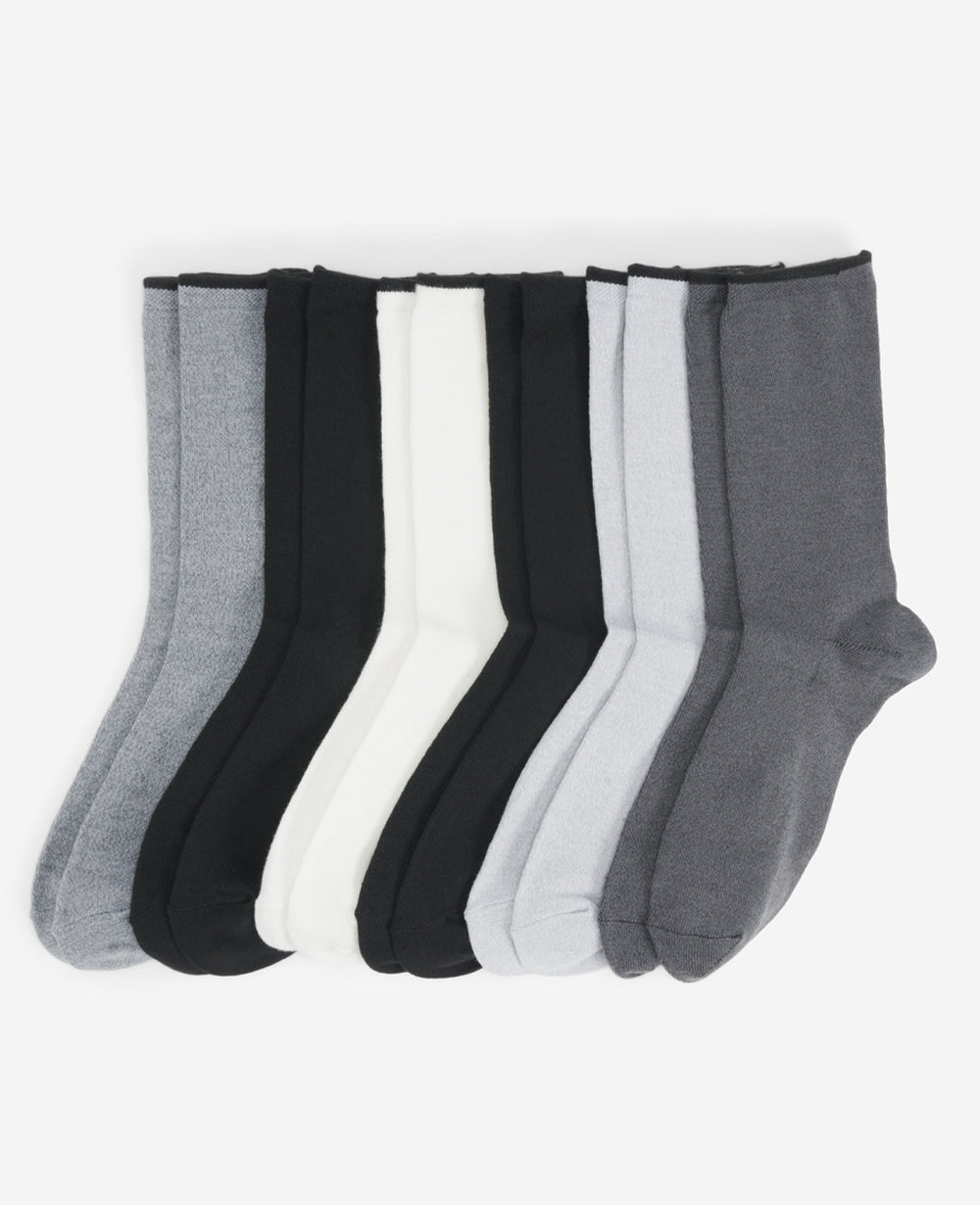 Ribbed Crew Socks 6-Pack Basic