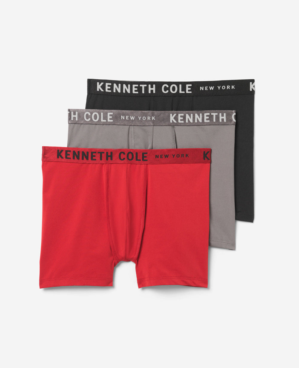 Micro Stretch Boxer Briefs 3-Pack Black/Red/Granite
