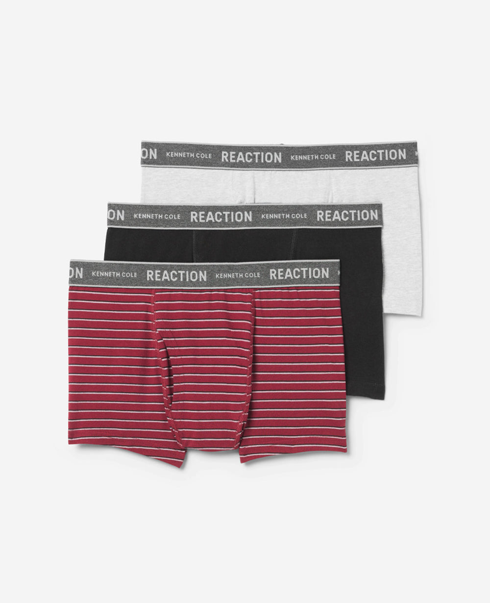 Stretch Boxer Briefs 3-Pack Blk/Cabernet/Heather Charcoal