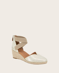 GENTLE SOULS - Orya Leather Espadrille Wedge Ice
