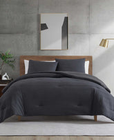 Crosswalk Herringbone Black Duvet Cover Set Black