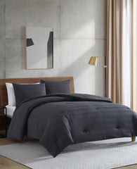 Crosswalk Herringbone Black Duvet Cover Set Black