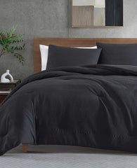 Crosswalk Herringbone Black Duvet Cover Set Black