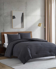Crosswalk Herringbone Black Comforter Set Black