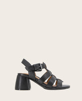 GENTLE SOULS - Margarite Leather Heel Sandal Black Leather