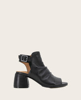 GENTLE SOULS - Marrion Leather Slingback Block Heel Sandal Black Leather