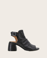 GENTLE SOULS - Marrion Leather Slingback Block Heel Sandal Black Leather