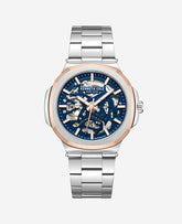 Skeleton Automatic Bracelet Watch Silver