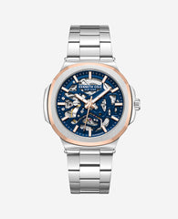 Skeleton Automatic Bracelet Watch Silver